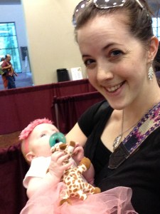 In line at WorldCon Registration.